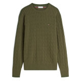 Tommy Hilfiger - Tommy Hilfiger - Cotton cable sweater | Strik Huntsman Green Tommy Hilfiger - Tommy Hilfiger - Cotton cable sweater | Strik Huntsman Green