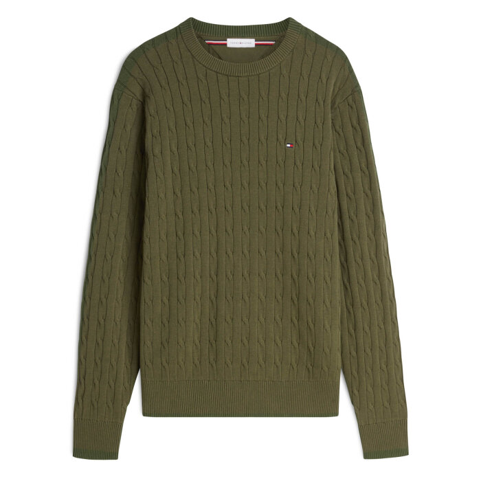 Tommy Hilfiger  - Tommy Hilfiger - Cotton cable sweater | Strik Huntsman Green