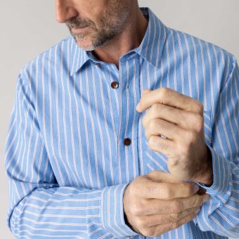 Mos Mosh Gallery - Mos Mosh - David stripe shirt | Skjorte Light Blue
