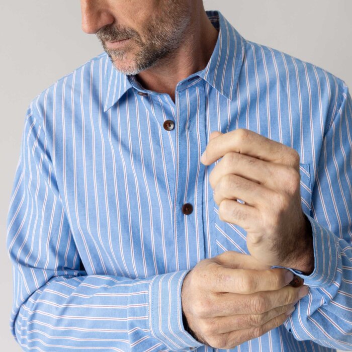 Mos Mosh Gallery - Mos Mosh - David stripe shirt | Skjorte Light Blue