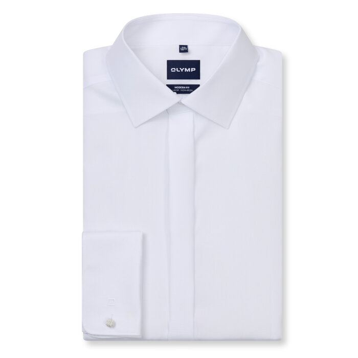 Olymp - 039465 00 - Luxor Modern Fit Smoking Skjorte White til herrer - str. 41