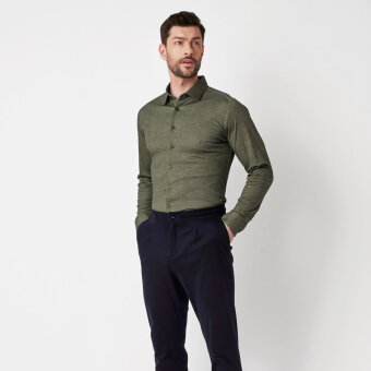 Desoto - Desoto - 97528-3 650 | Jersey Skjorte Green Twill