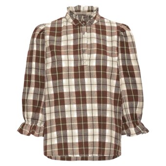 Pulz Jeans ( Dame )  - PULZ - PZDEVA | SKJORTE BROWN CHECK