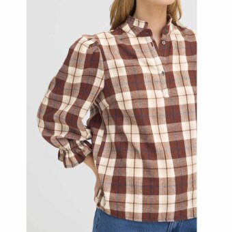 Pulz Jeans ( Dame )  - PULZ - PZDEVA | SKJORTE BROWN CHECK