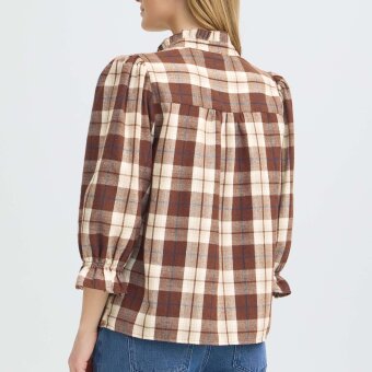 Pulz Jeans ( Dame )  - PULZ - PZDEVA | SKJORTE BROWN CHECK