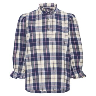 Pulz Jeans ( Dame )  - PULZ - PZDEVA | SKJORTE BLUE CHECK