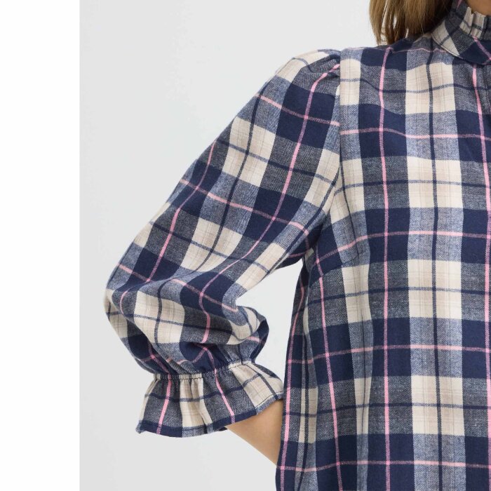 Pulz Jeans ( Dame )  - PULZ - PZDEVA | SKJORTE BLUE CHECK