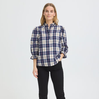 Pulz Jeans ( Dame )  - PULZ - PZDEVA | SKJORTE BLUE CHECK