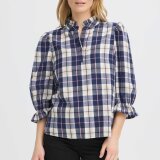 Pulz Jeans ( Dame ) - PULZ - PZDEVA | SKJORTE BLUE CHECK Pulz Jeans ( Dame ) - PULZ - PZDEVA | SKJORTE BLUE CHECK