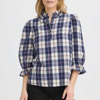 Pulz Jeans ( Dame )  - PULZ - PZDEVA | SKJORTE BLUE CHECK