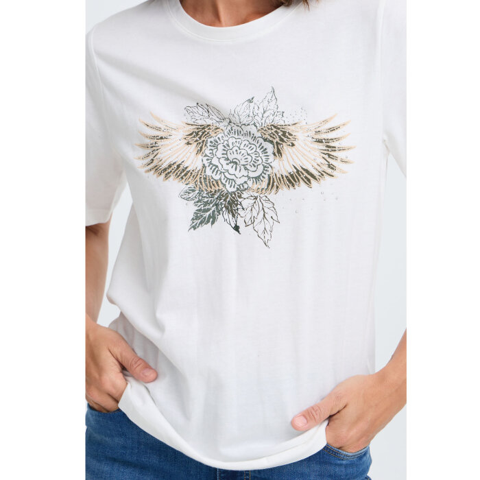 Pulz Jeans ( Dame )  - PULZ - PZESSE  T-SHIRT CLOUD DANCER