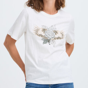 Pulz Jeans ( Dame )  - PULZ - PZESSE  T-SHIRT CLOUD DANCER