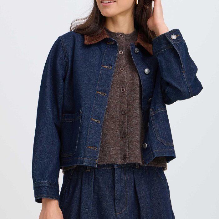 FRANSA - FRANSA - FRLESLIE | DENIMJAKKE DARK BLUE DEN
