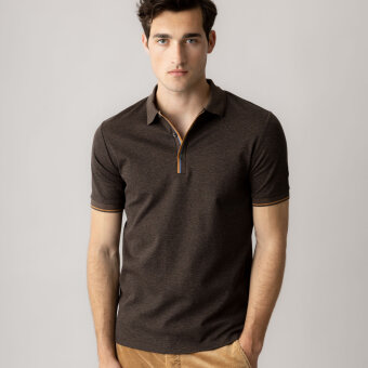 Mos Mosh Gallery - Mos Mosh - Harvey | Polo T-shirt Chocolate Brown