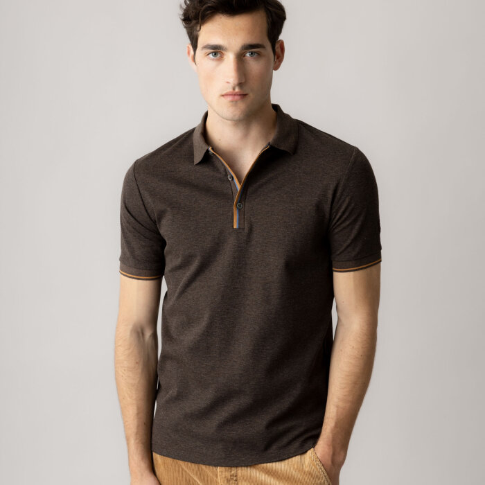 Mos Mosh Gallery - Mos Mosh - Harvey | Polo T-shirt Chocolate Brown