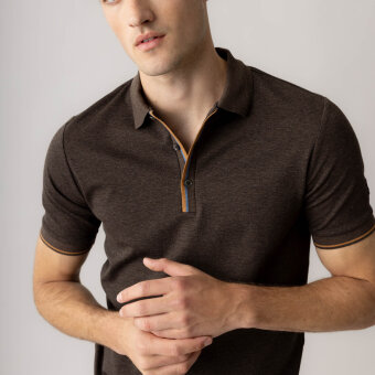 Mos Mosh Gallery - Mos Mosh - Harvey | Polo T-shirt Chocolate Brown