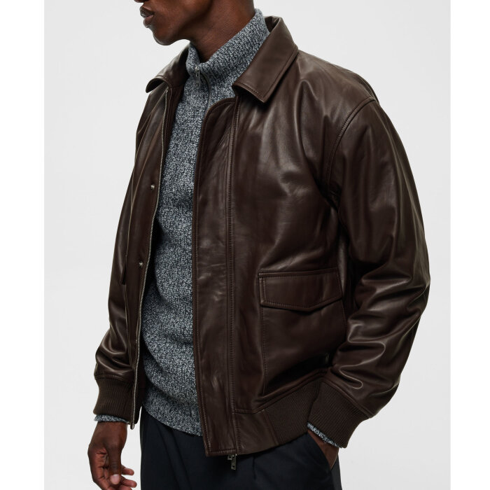 Matinique - Matinique - Azriel 73 jacket | Skindjakke Chocolate Brown