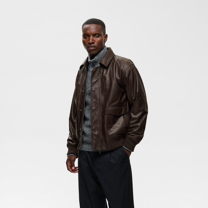 Matinique - Matinique - Azriel 73 jacket | Skindjakke Chocolate Brown