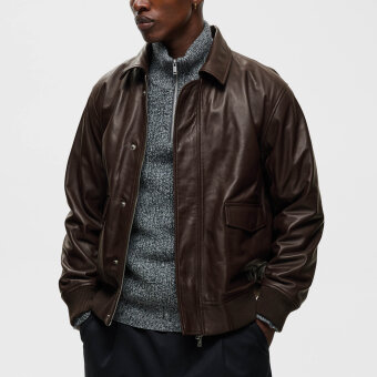 Matinique - Matinique - Azriel 73 jacket | Skindjakke Chocolate Brown