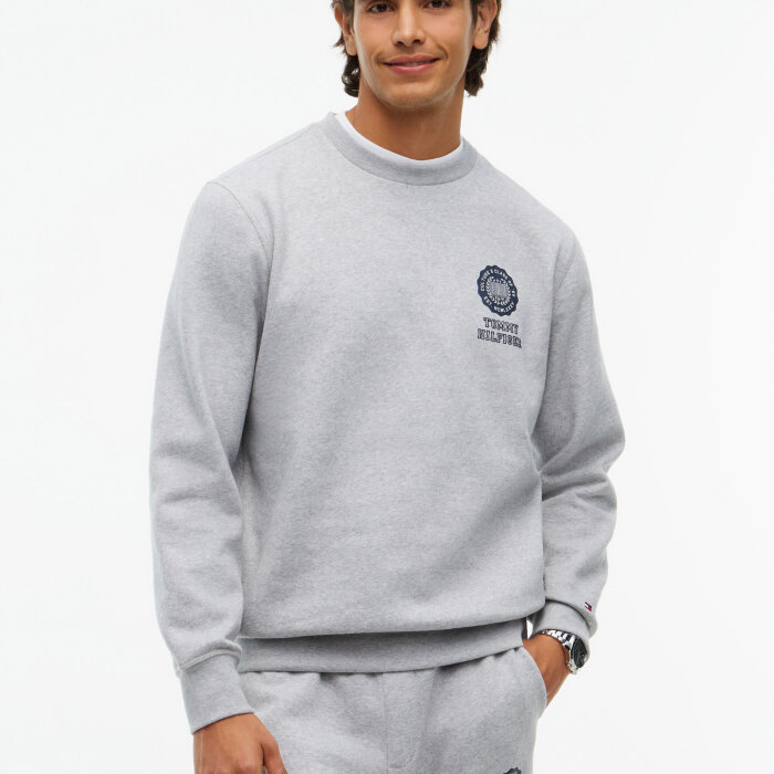 Tommy Hilfiger  - Tommy Hilfiger - Varsity roundel fleece crew | Sweatshirt Light Grey