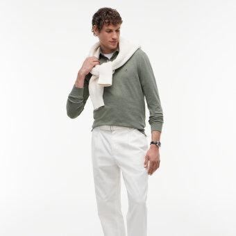 Tommy Hilfiger  - Tommy Hilfiger - 1985 regular polo LS | Polo T-shirt Platinum Olive