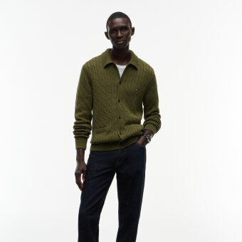 Tommy Hilfiger  - Tommy Hilfiger - Cotton cable button | Cardigan Huntsman Green