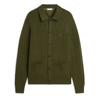 Tommy Hilfiger  - Tommy Hilfiger - Cotton cable button | Cardigan Huntsman Green