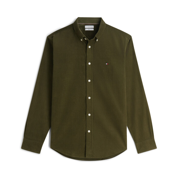 Tommy Hilfiger  - Tommy Hilfiger - Solid corduroy shirt | Skjorte Huntsman Green