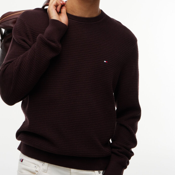 Tommy Hilfiger  - Tommy Hilfiger - Cotton cashmere crewneck | Strik Chocolate