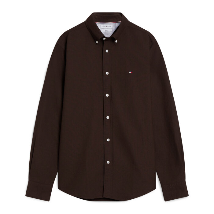 Tommy Hilfiger  - Tommy Hilfiger - Solid heritage oxford shirt | Skjorte Dark Coffee