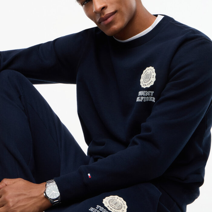 Tommy Hilfiger  - Tommy Hilfiger - Varsity roundel fleece crew | Sweatshirt Navy Blue