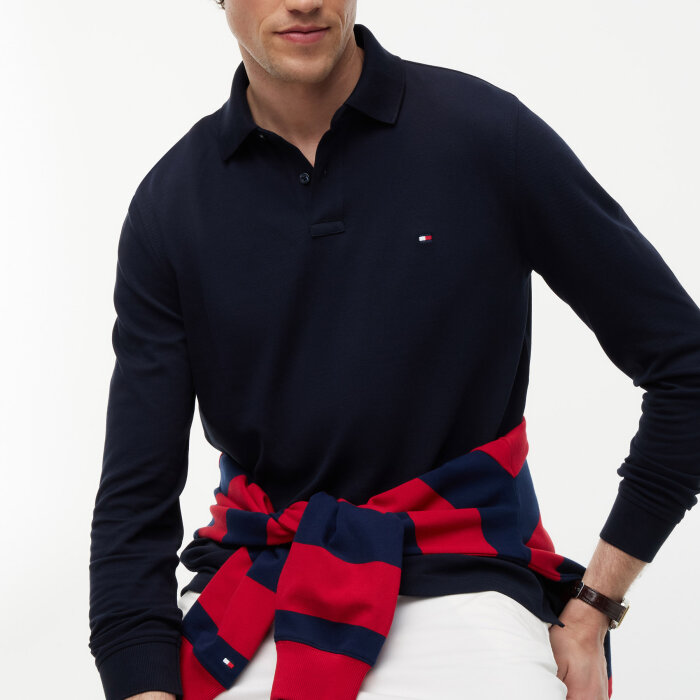 Tommy Hilfiger  - Tommy Hilfiger - 1985 regular polo LS | Polo T-shirt Navy Blue