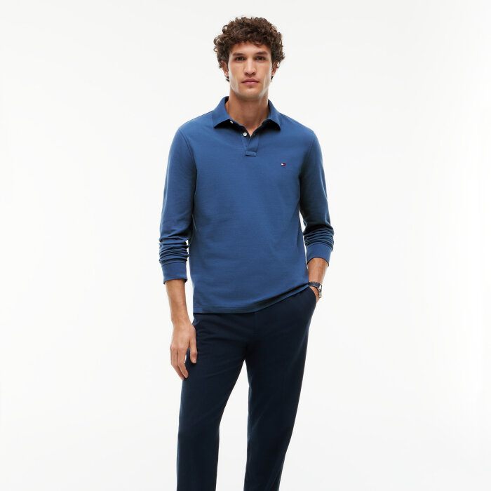 Tommy Hilfiger  - Tommy Hilfiger - 1985 regular polo LS | Polo T-shirt Aegean Sea