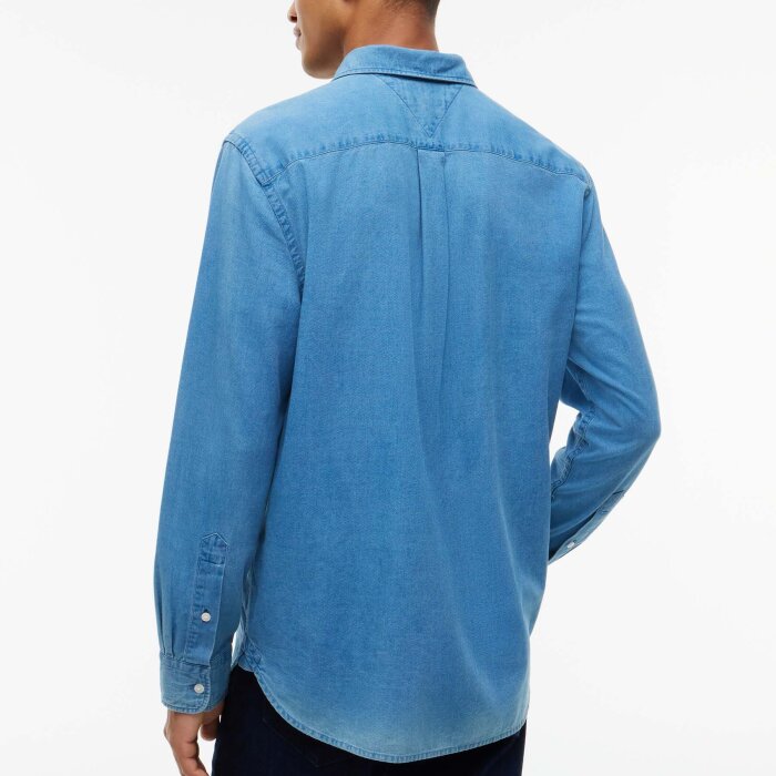 Tommy Hilfiger  - Tommy Hilfiger - Indigo dobby shirt | Skjorte Mid Indigo Blue