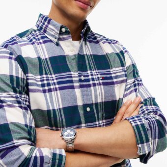 Tommy Hilfiger  - Tommy Hilfiger - Hero Flannel tartan check | Skjorte Ornamental Green 