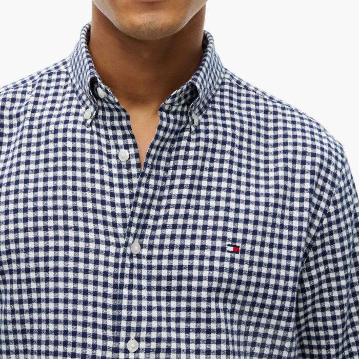 Tommy Hilfiger  - Tommy Hilfiger - Flannel Gingham dobby | Skjorte Carbon Navy