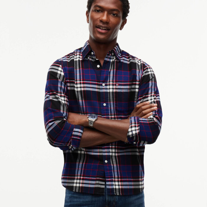 Tommy Hilfiger  - Tommy Hilfiger - Hero Flannel tartan check | Skjorte Navy Blue