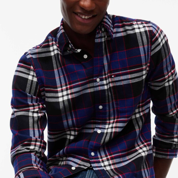 Tommy Hilfiger  - Tommy Hilfiger - Hero Flannel tartan check | Skjorte Navy Blue