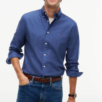 Tommy Hilfiger  - Tommy Hilfiger - Solid heritage oxford shirt | Skjorte Aegean Sea