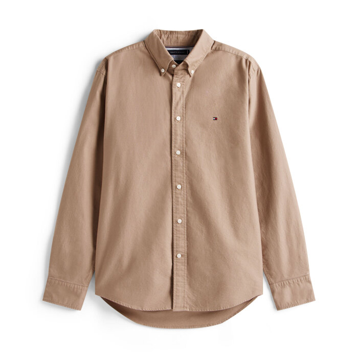Tommy Hilfiger  - Tommy Hilfiger - Solid heritage oxford shirt | Skjorte Coastal Taupe