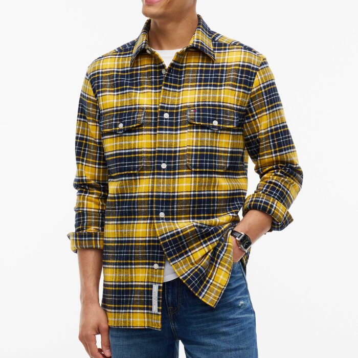 Tommy Hilfiger  - Tommy Hilfiger - Flannel check | Overshirt Carbon Navy
