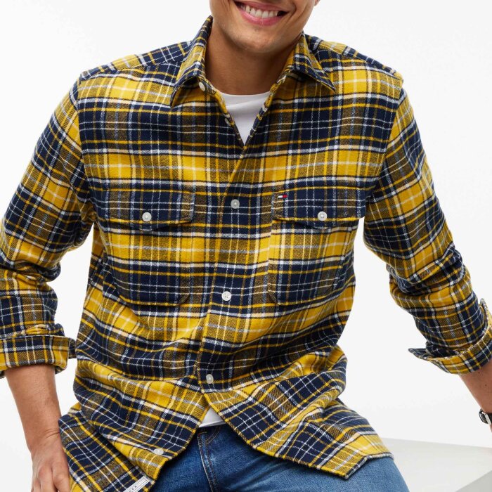 Tommy Hilfiger  - Tommy Hilfiger - Flannel check | Overshirt Carbon Navy