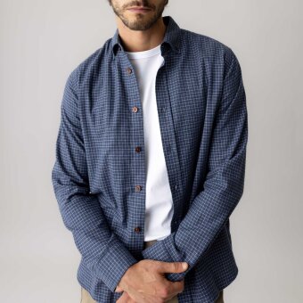 Mos Mosh Gallery - Mos Mosh - Marco flannel shirt | Skjorte Navy Check
