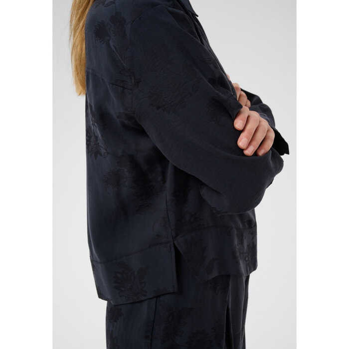 Part Two - PART TWO - CAROLLAPW | SKJORTE DARK NAVY FLOWER JACQUARD