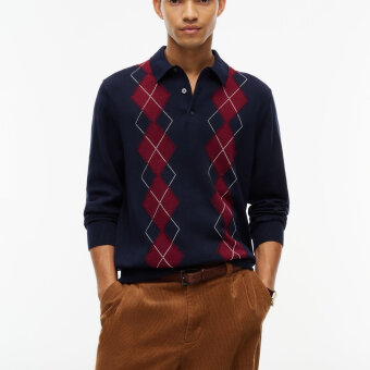 Tommy Hilfiger  - Tommy Hilfiger - Placed argyle polo | Strik Navy Blue