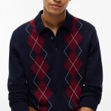 Tommy Hilfiger - Tommy Hilfiger - Placed argyle polo | Strik Navy Blue Tommy Hilfiger - Tommy Hilfiger - Placed argyle polo | Strik Navy Blue