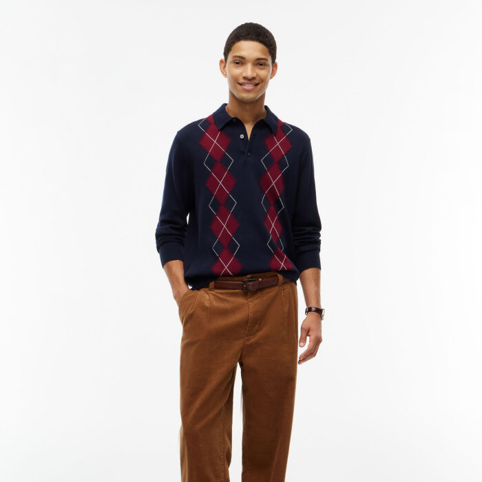 Tommy Hilfiger  - Tommy Hilfiger - Placed argyle polo | Strik Navy Blue
