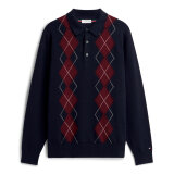 Tommy Hilfiger - Tommy Hilfiger - Placed argyle polo | Strik Navy Blue Tommy Hilfiger - Tommy Hilfiger - Placed argyle polo | Strik Navy Blue