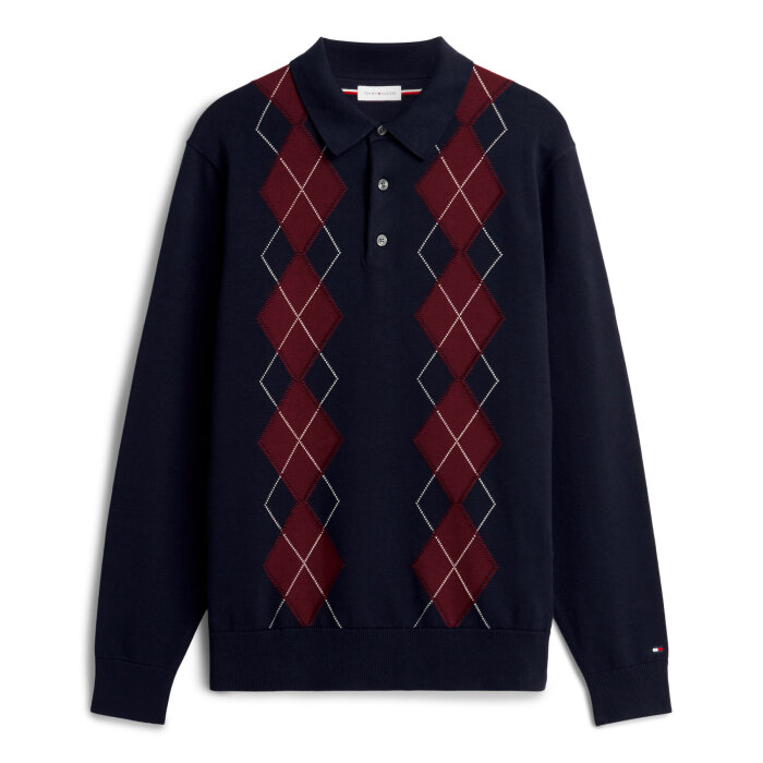 Tommy Hilfiger  - Tommy Hilfiger - Placed argyle polo | Strik Navy Blue