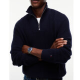 Tommy Hilfiger  - Tommy Hilfiger - Fisherman rib zip mock | Strik Navy Blue